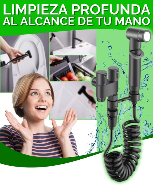 Kit Completo de Ducha Higiénica - Pulverizador de Alta Presión Regulable.