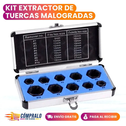 TorqueMax® - Kit extractor de tuercas malogradas