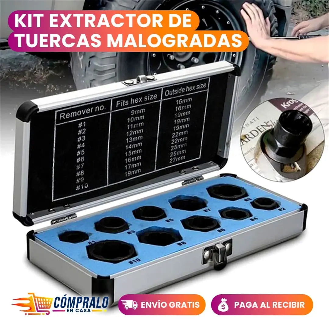 TorqueMax® - Kit extractor de tuercas malogradas